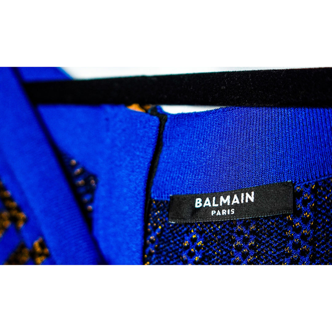 BALMAIN Vestido con estampado de monograma talla 38