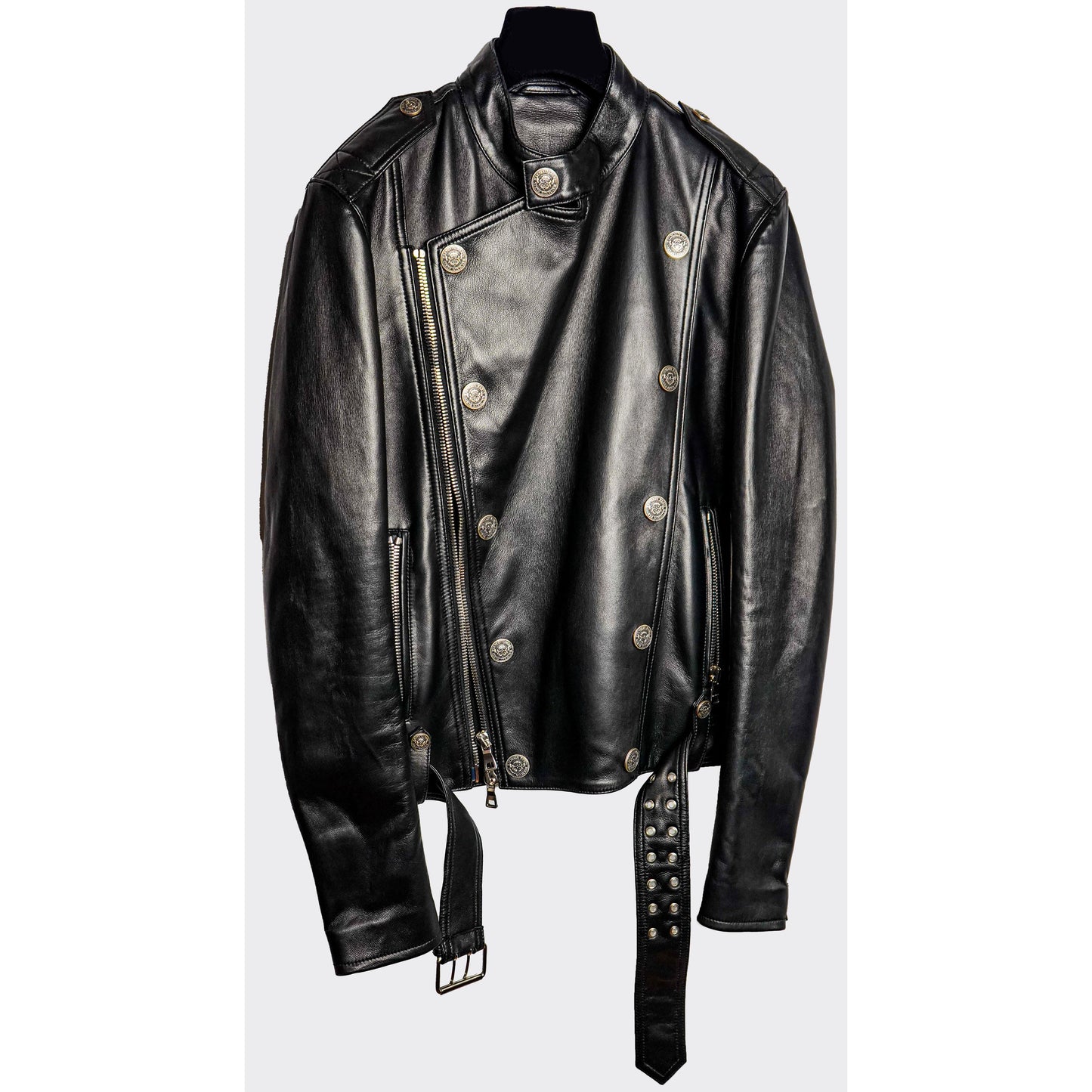 BALMAIN Calfskin biker jacket