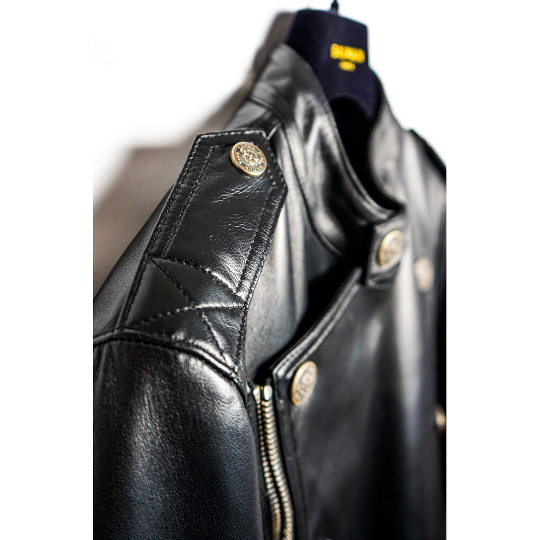 BALMAIN Blouson biker en cuir de veau - GABY PARIS