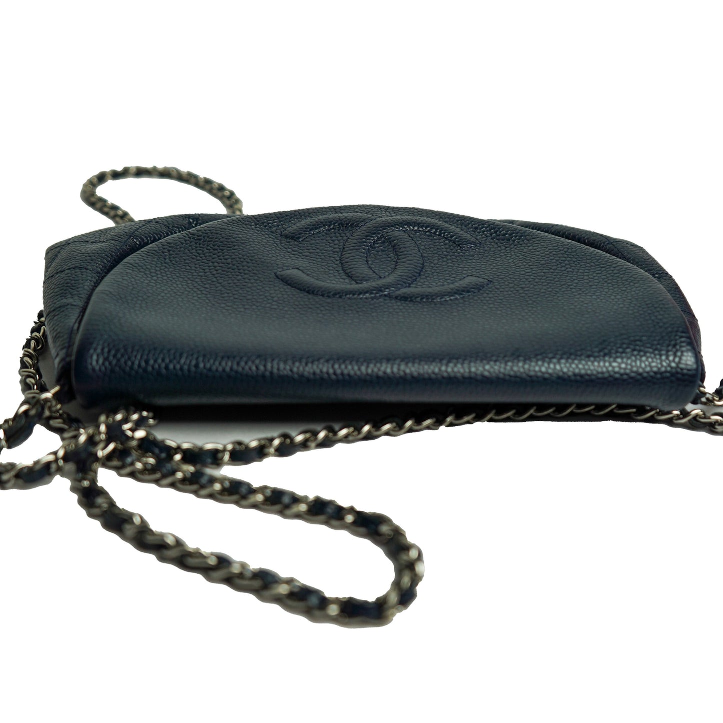 CHANEL Wallet on chain caviar blue