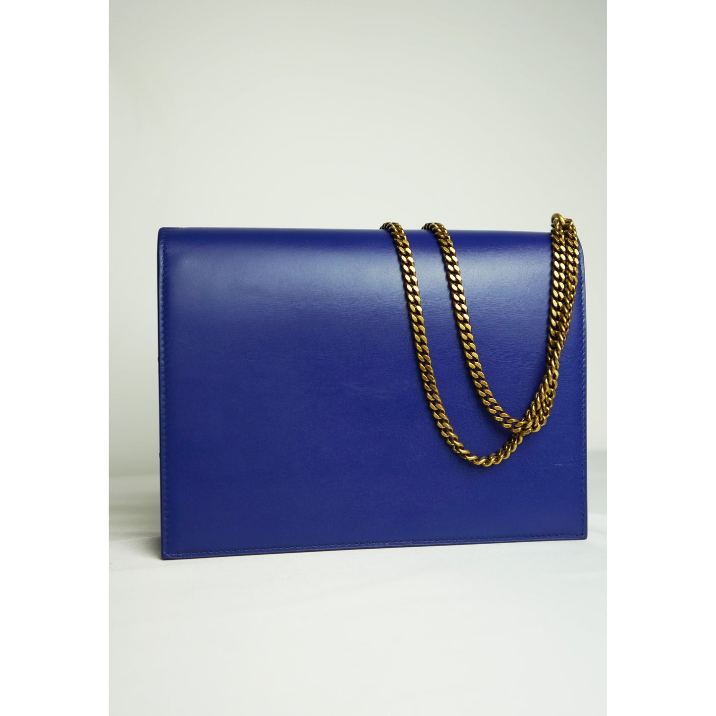 SAINT LAURENT Medium Cassandra shoulder bag Leather and suede Blue