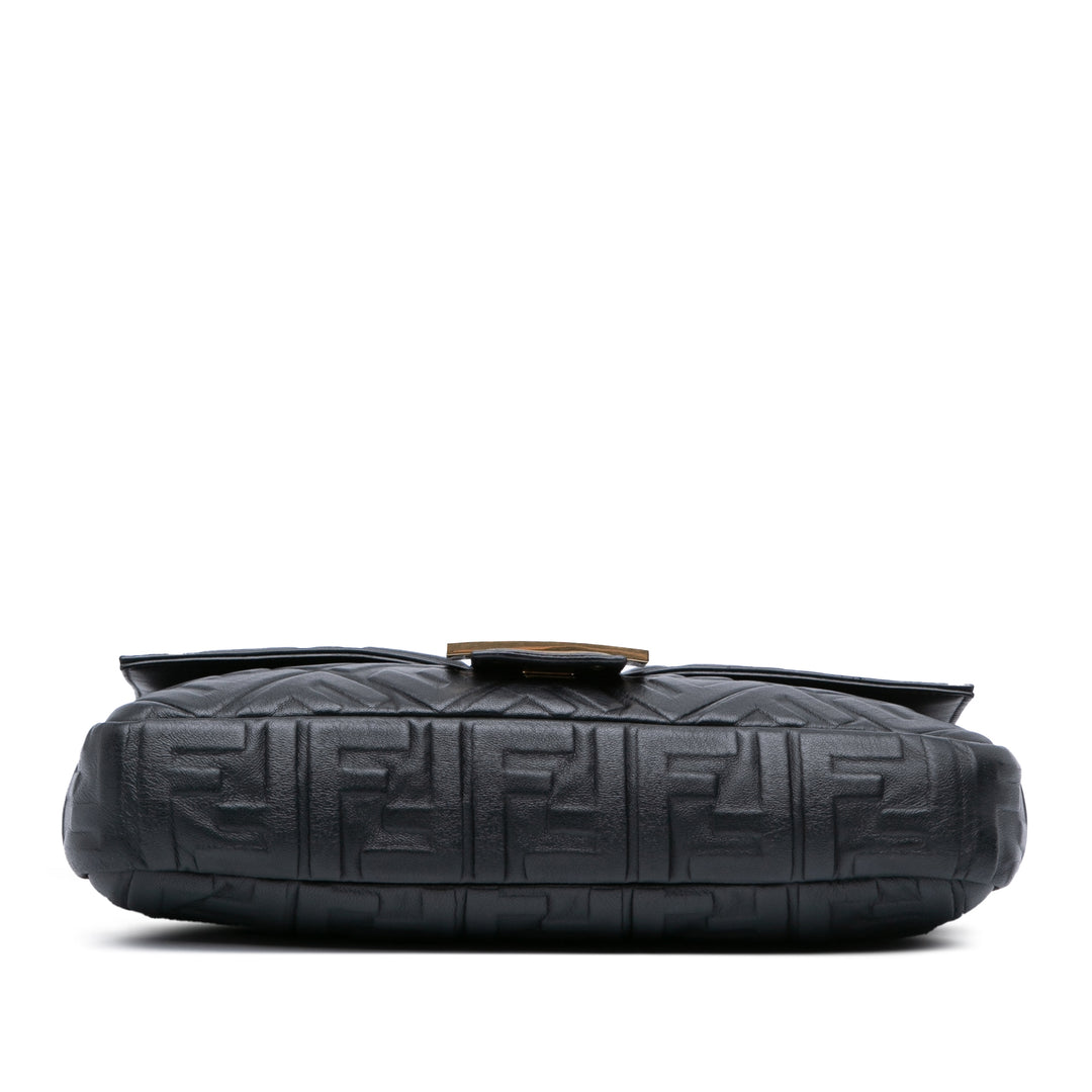 Fendi Large Zucca embossé Cuir Baguette Sac