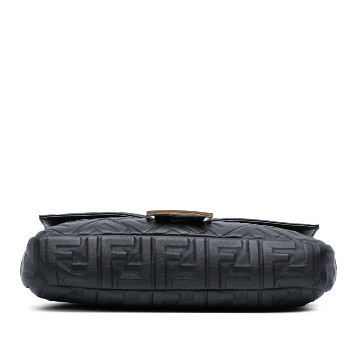 Fendi Large Zucca embossé Cuir Baguette Sac