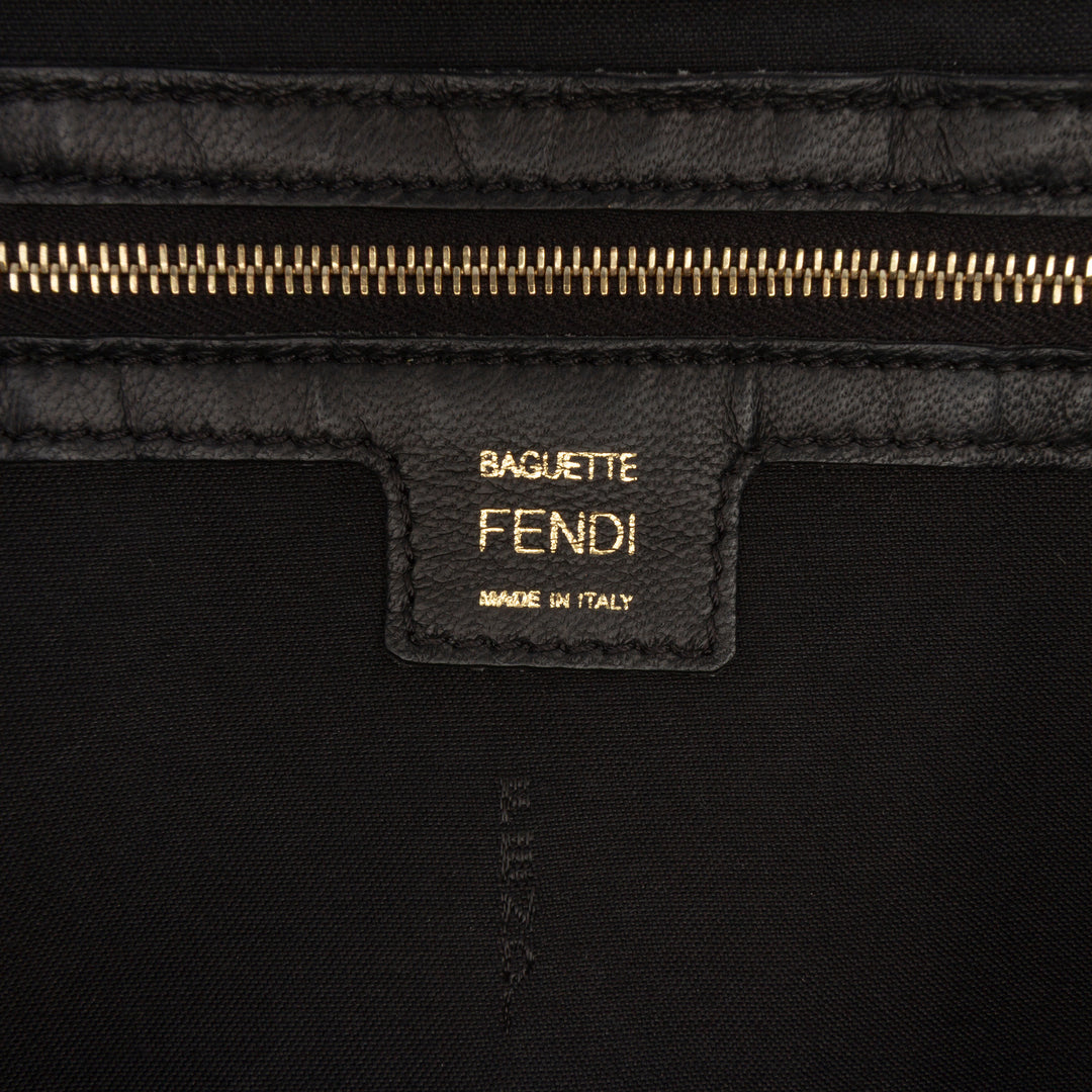 Fendi Large Zucca embossé Cuir Baguette Sac