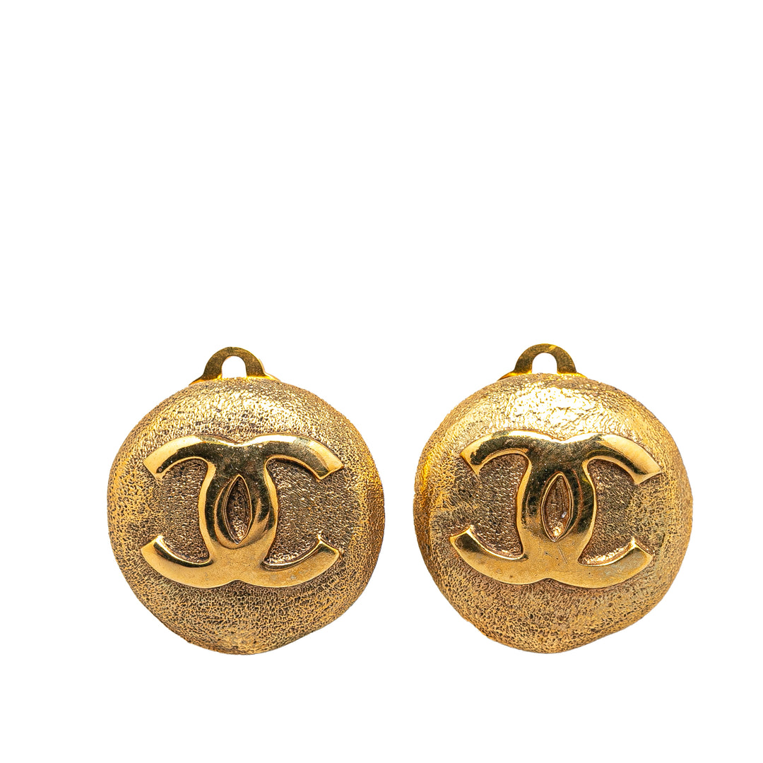 Gold Plated CC Clip On Earrings Gold - Gaby Paris