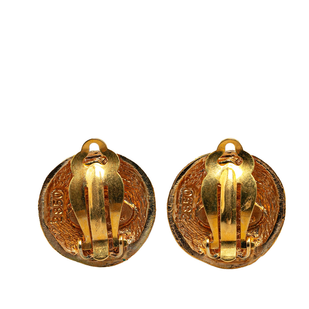 Gold Plated CC Clip On Earrings Gold - Gaby Paris