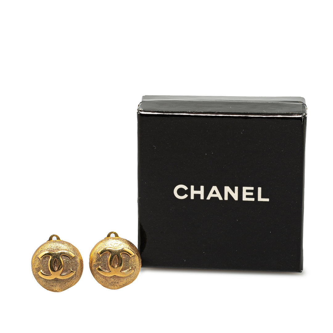 Gold Plated CC Clip On Earrings Gold - Gaby Paris