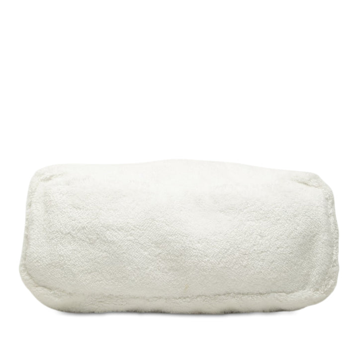 Prada Cabas Spugna Terry Cloth Logo Blanc – vue 3 – GABY PARIS