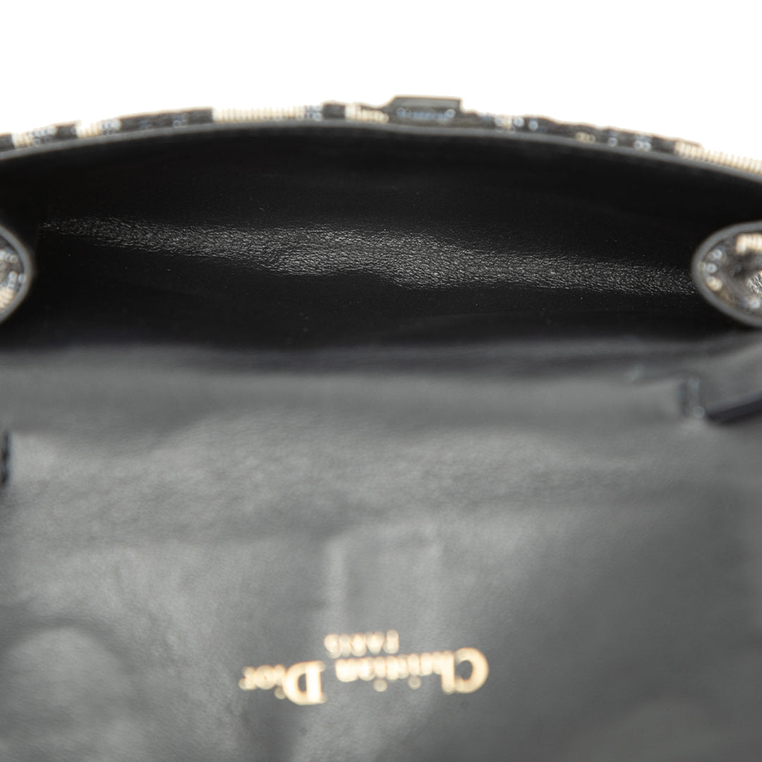 Dior Pochette Saddle Chaîne Oblique Nano Bleu – vue 4 – GABY PARIS