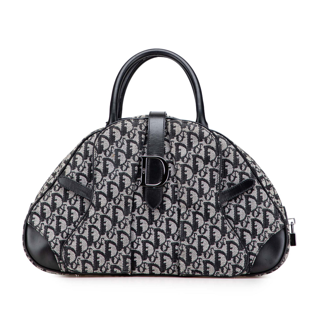 Diorissimo Canvas Double Saddle Bowler Bag Blue - Gaby Paris