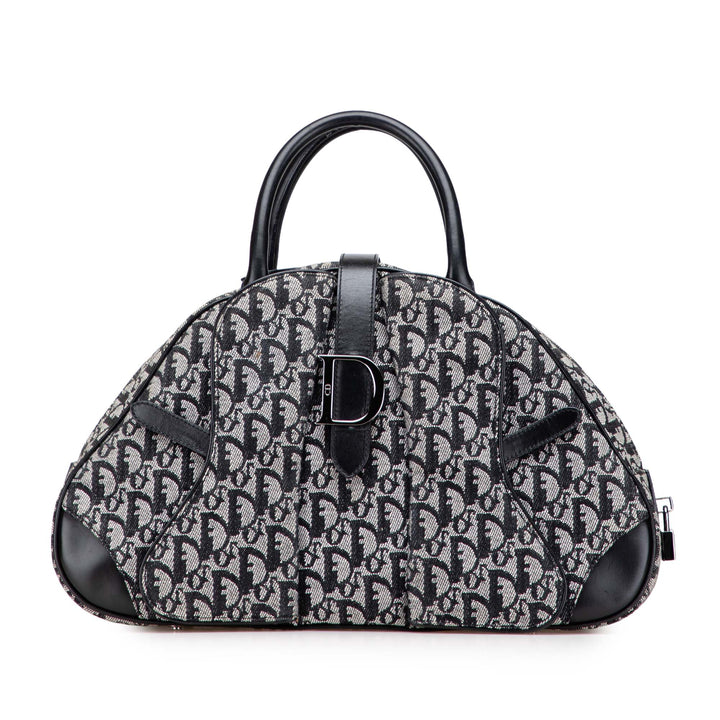 Diorissimo Canvas Double Saddle Bowler Bag Blue - Gaby Paris