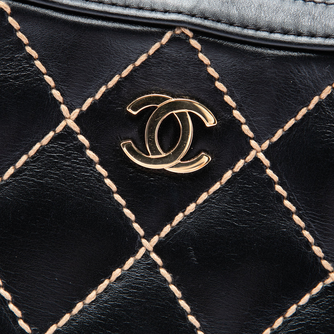 Chanel CC Wild Stitch Sac Cuir d'agneau Noir – vue 5 – GABY PARIS