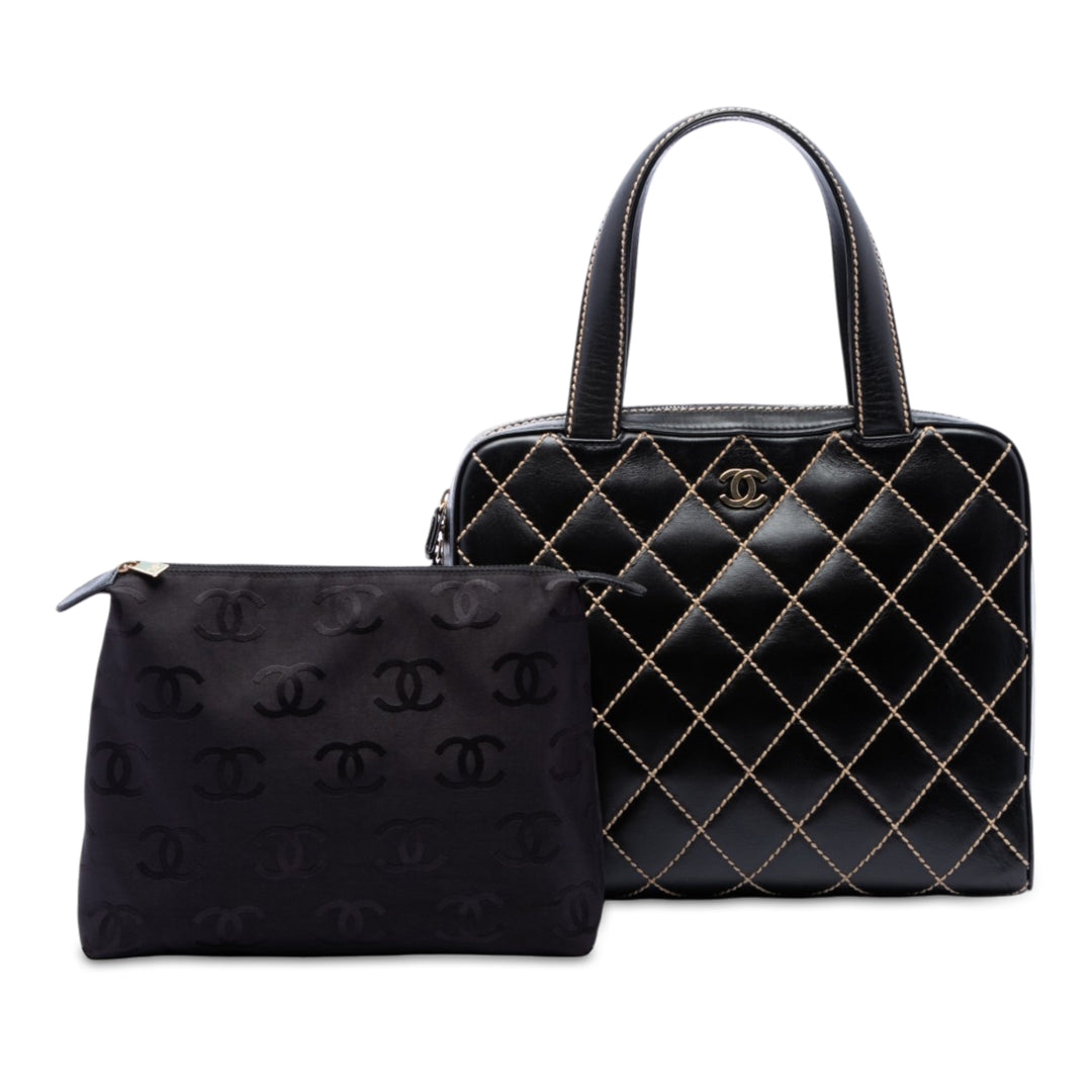 Chanel CC Wild Stitch Sac Cuir d'agneau Noir – vue 7 – GABY PARIS