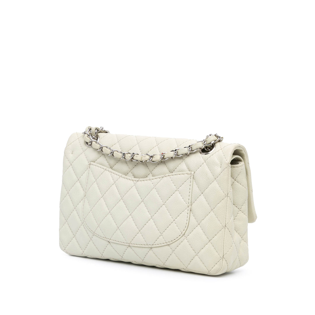 Medium Classic Caviar Double Flap White - Gaby Paris