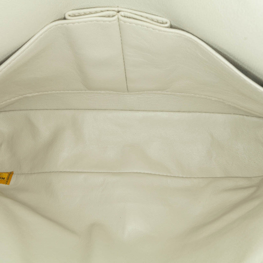 Medium Classic Caviar Double Flap White - Gaby Paris