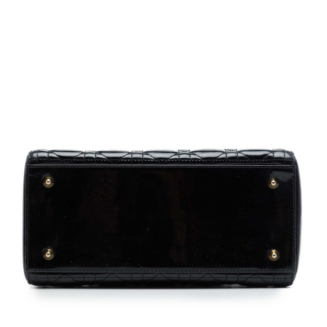 Dior Medium Cuir verni Cannage Lady Dior