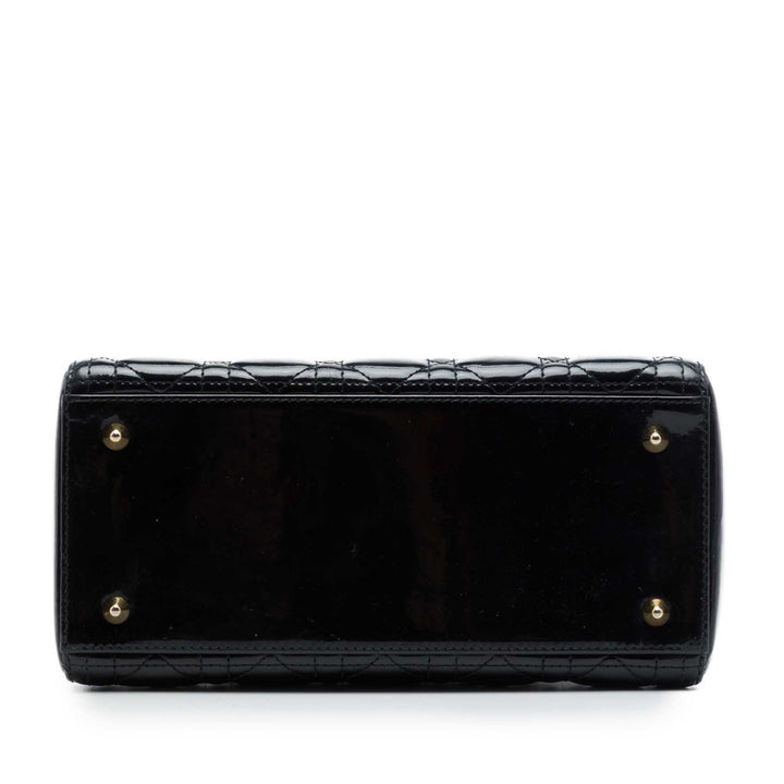 Dior Medium Cuir verni Cannage Lady Dior