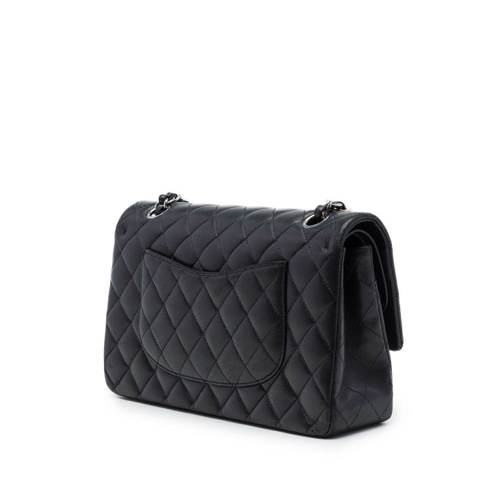 Classic Double rabat Moyen Cuir d'agneau Noir