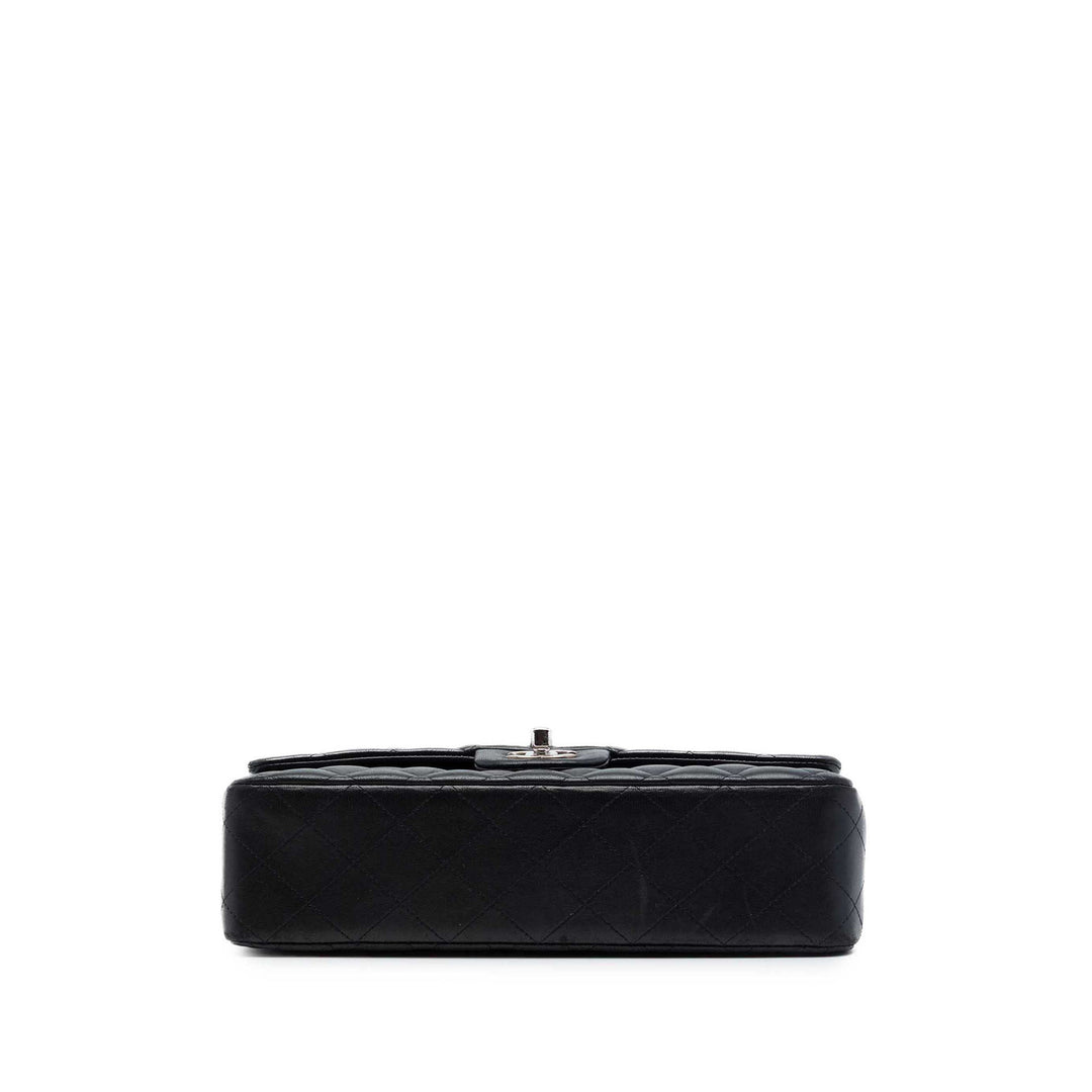 Classic Double rabat Moyen Cuir d'agneau Noir