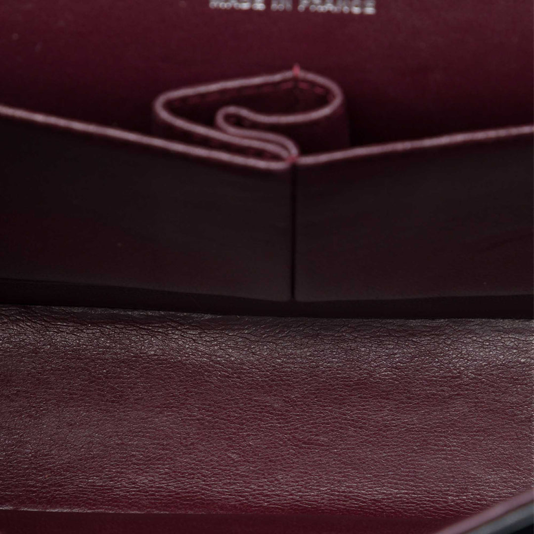 Classic Double rabat Moyen Cuir d'agneau Noir