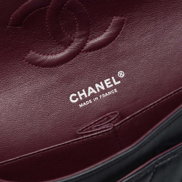 Classic Double rabat Moyen Cuir d'agneau Noir