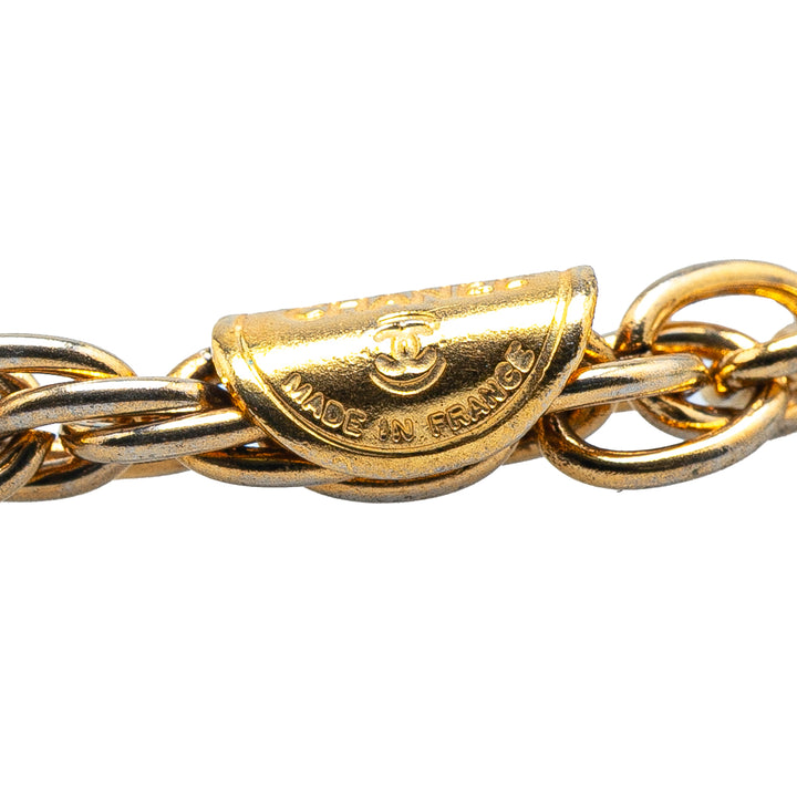 Gold Plated CC Rhinestone Pendant Necklace Gold - Gaby Paris