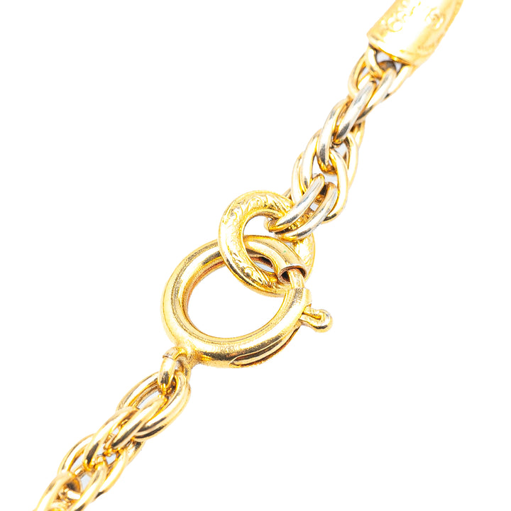 Gold Plated CC Rhinestone Pendant Necklace Gold - Gaby Paris