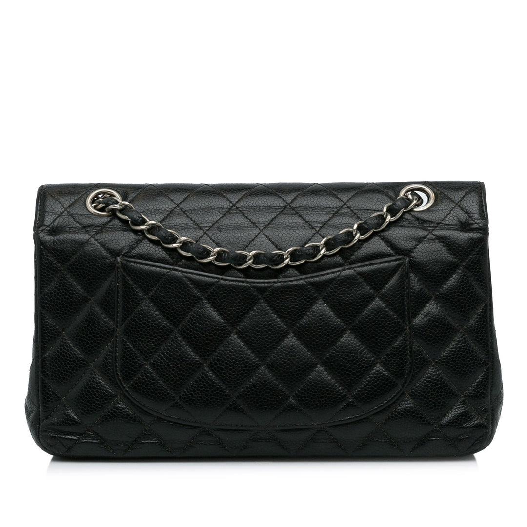 Medium Classic Caviar Double Flap Black - Gaby Paris