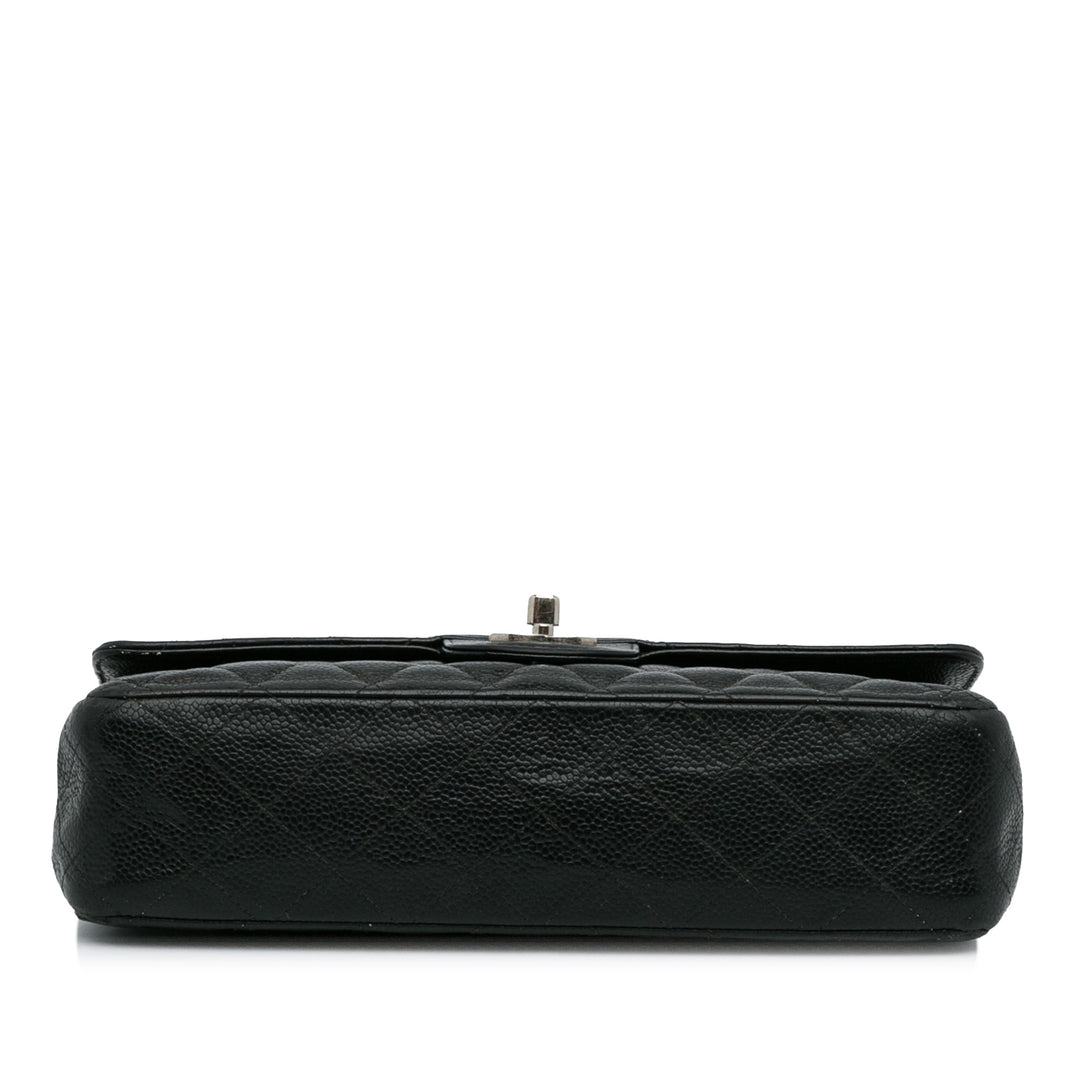 Medium Classic Caviar Double Flap Black - Gaby Paris