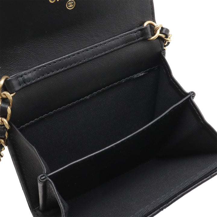 Chanel CC Matelassé Cuir d'agneau Coin Purse avec chaîne