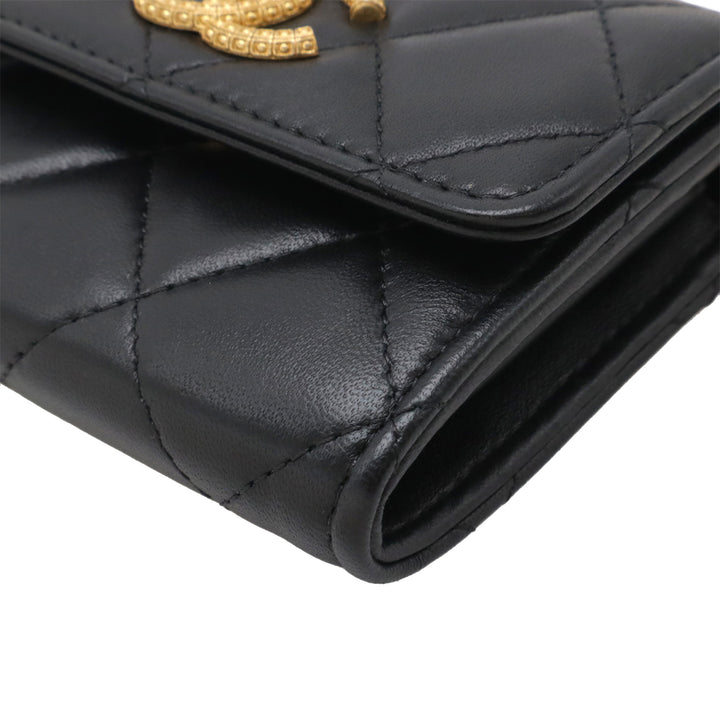 Chanel CC Matelassé Cuir d'agneau Coin Purse avec chaîne