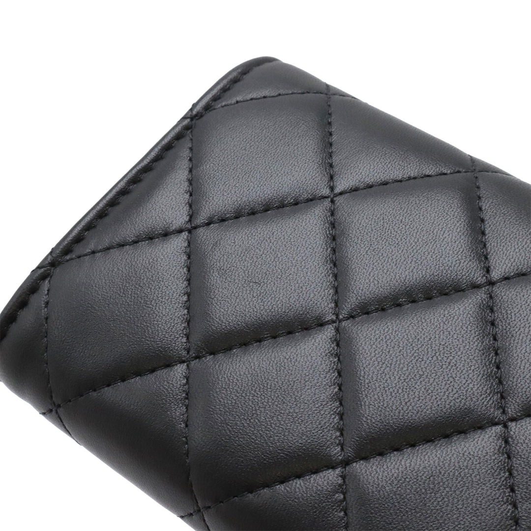 Chanel CC Matelassé Cuir d'agneau Coin Purse avec chaîne