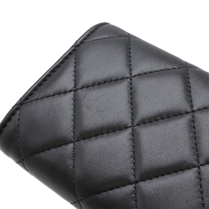 Chanel CC Matelassé Cuir d'agneau Coin Purse avec chaîne