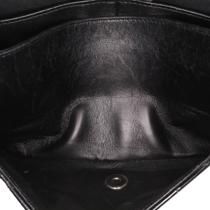 Medium Classic Patent Double Flap Black - Gaby Paris