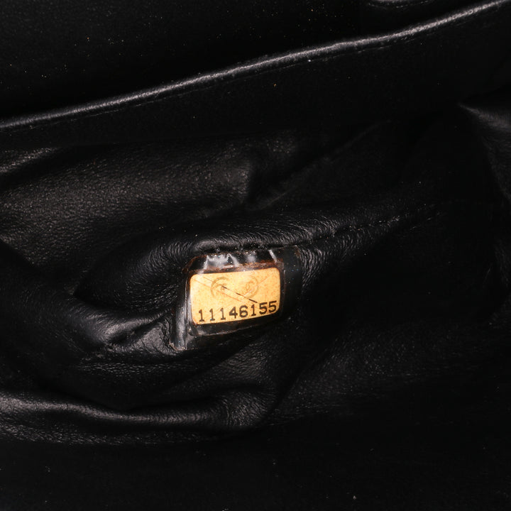 Medium Classic Patent Double Flap Black - Gaby Paris