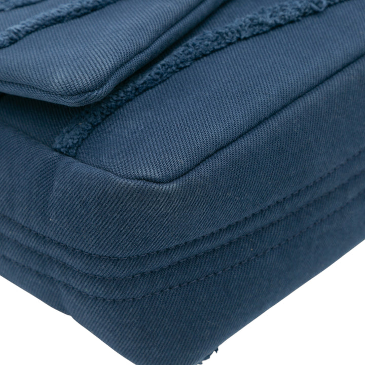 Chanel Jumbo Chevron Jean Fringe Coco Flap Bleu – GABY PARIS Authentique