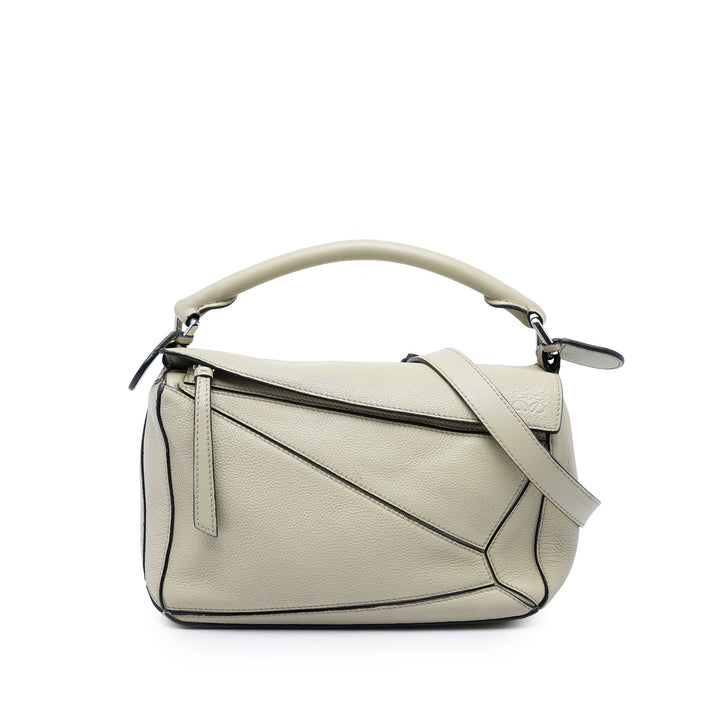 LOEWE Sac à main Puzzle Petit Cuir de veau Marron – vue principale – GABY PARIS
