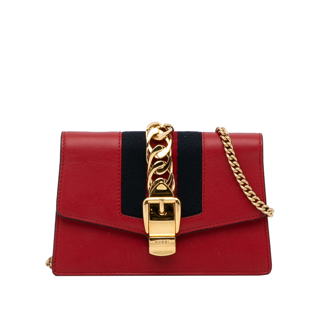 Super Mini Sylvie Chain Bag Red - Gaby Paris