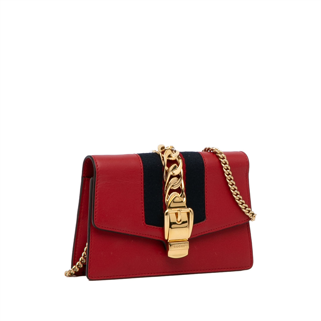 Super Mini Sylvie Chain Bag Red - Gaby Paris