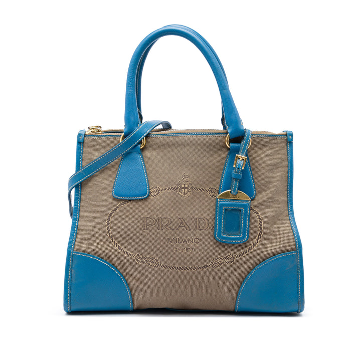 à finitions Canapa Logo Double Zippé Sac Saffiano Marron