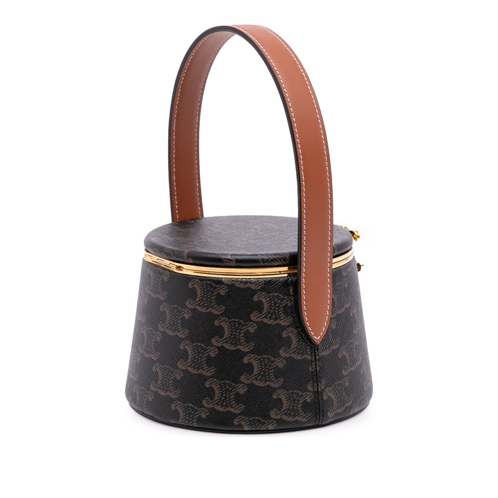 Celine Triomphe Coated Toile Triomphe Nina Minaudiere Bag Marron