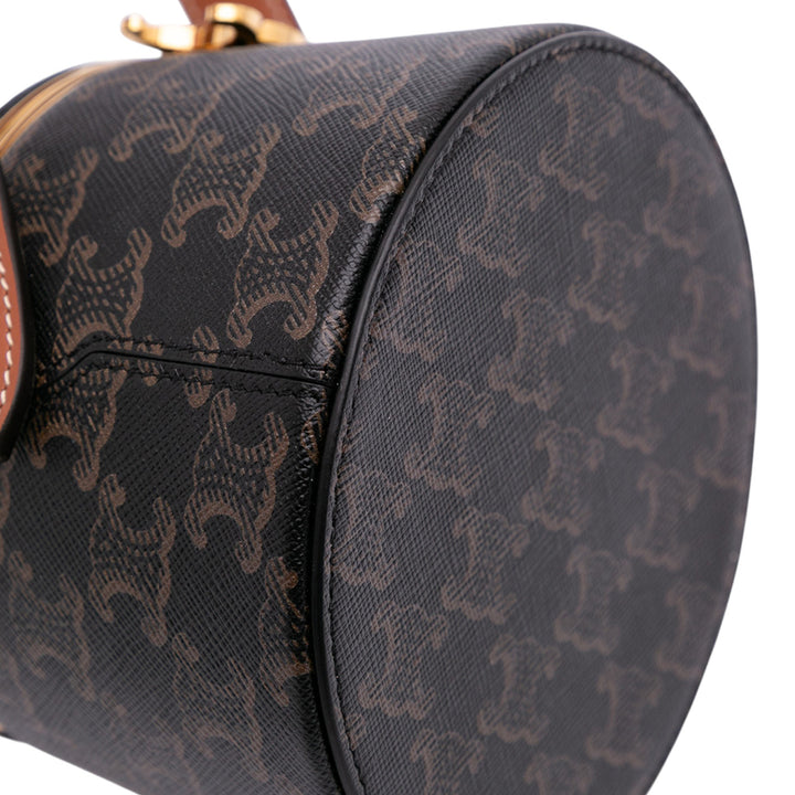 Celine Triomphe Coated Toile Triomphe Nina Minaudiere Bag Marron