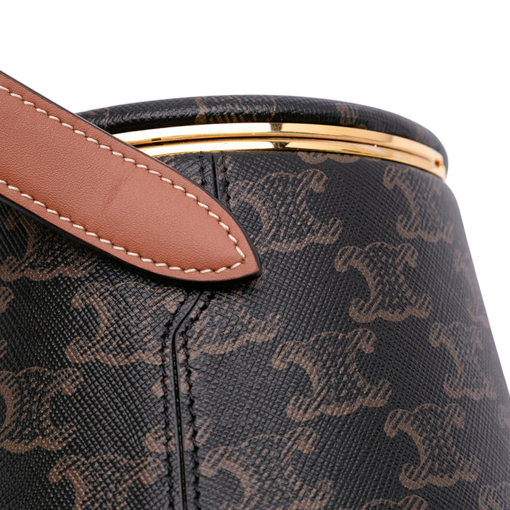 Celine Triomphe Coated Toile Triomphe Nina Minaudiere Bag Marron