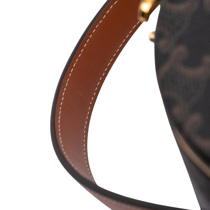 Celine Triomphe Coated Toile Triomphe Nina Minaudiere Bag Marron