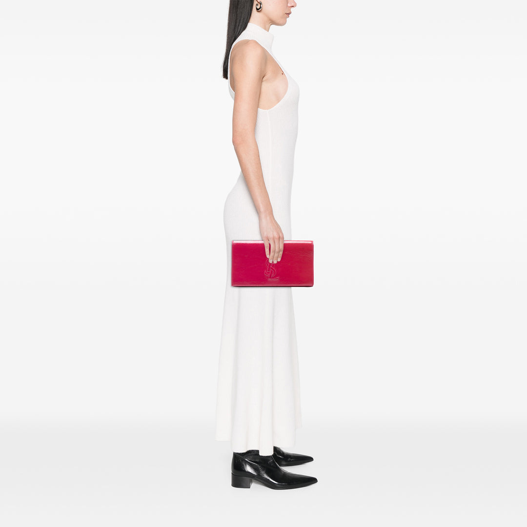 Saint Laurent Large Textured Cuir verni Belle De Jour Pochette