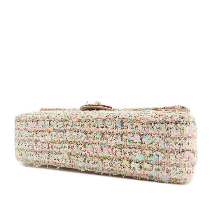 Medium Classic Tweed Double Flap Pink - Gaby Paris