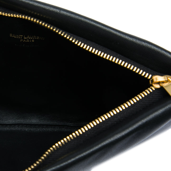 Saint Laurent Small Cuir d’agneau Calypso Zipped Pochette