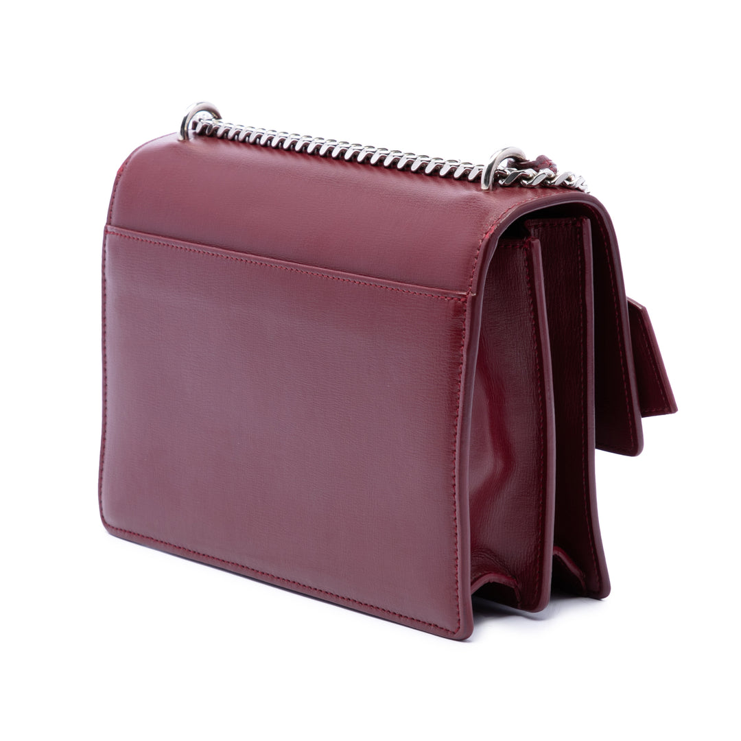 Saint Laurent Sunset Sac Moyen Cuir de veau Rouge