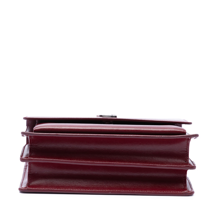 Saint Laurent Sunset Sac Moyen Cuir de veau Rouge