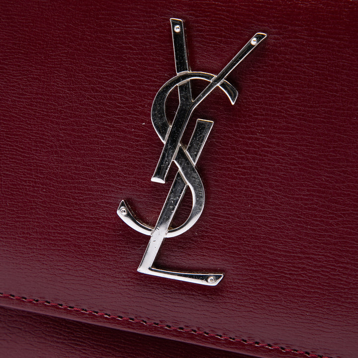 Saint Laurent Sunset Sac Moyen Cuir de veau Rouge